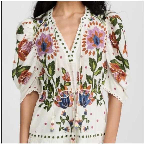 Farm Rio White Garden Mini Dress - Picture 3 of 6